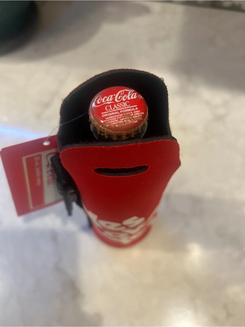 NWT- Coca-Cola Red Bottle Sleeve with White 'Yes Coke Yes' Excellent Condition